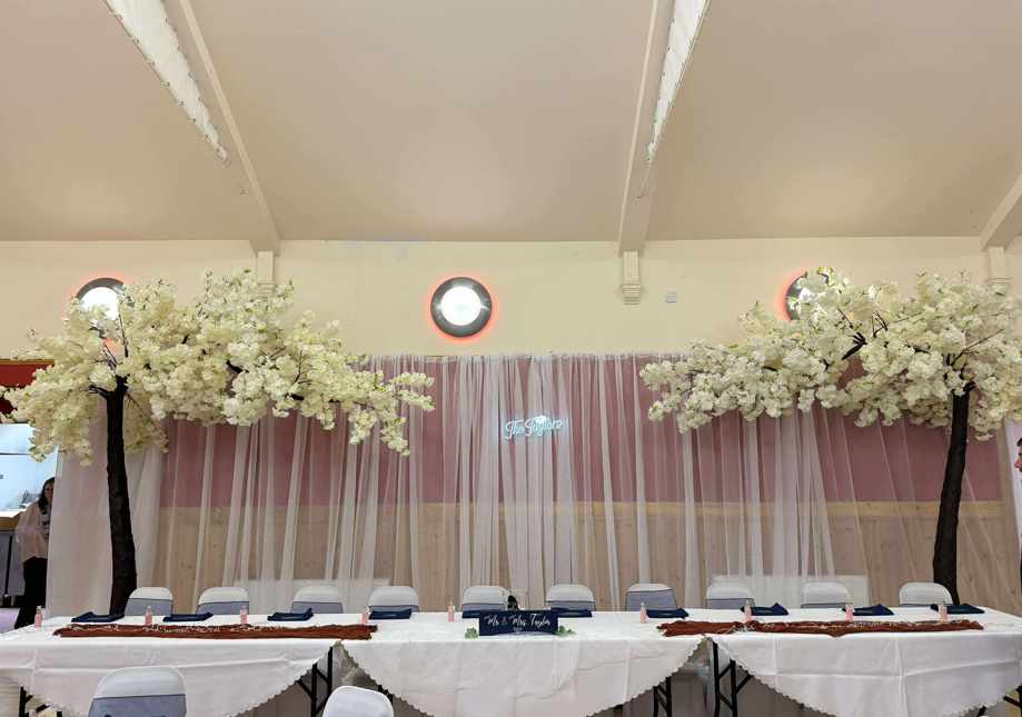 We provide a wide range of products available to hire and services.  We have a photo booth, white soft play, sweet cart etc for entertainment and offer décor hire services from draping to arches to chair cover