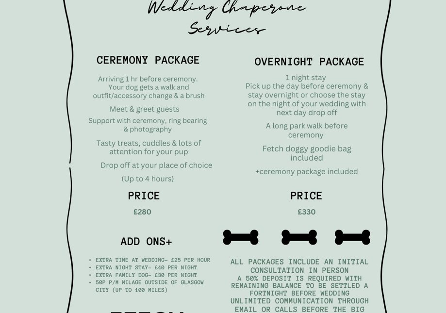 Pet Wedding Chaperone services