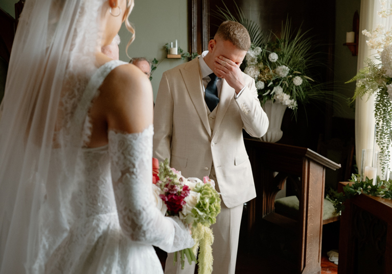 Emotional moment ceremony Wellington House by Kamila Pickles Photography