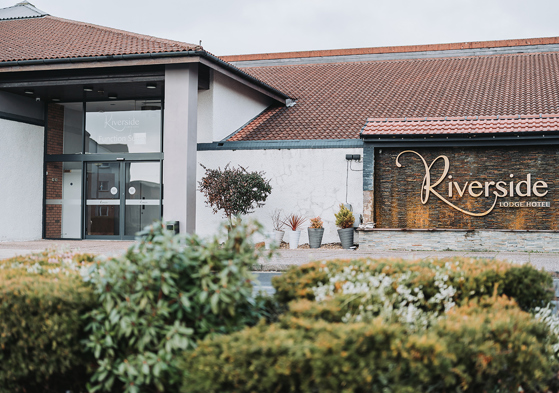 View of entrance to Riverside Lodge Hotel in Ayrshire