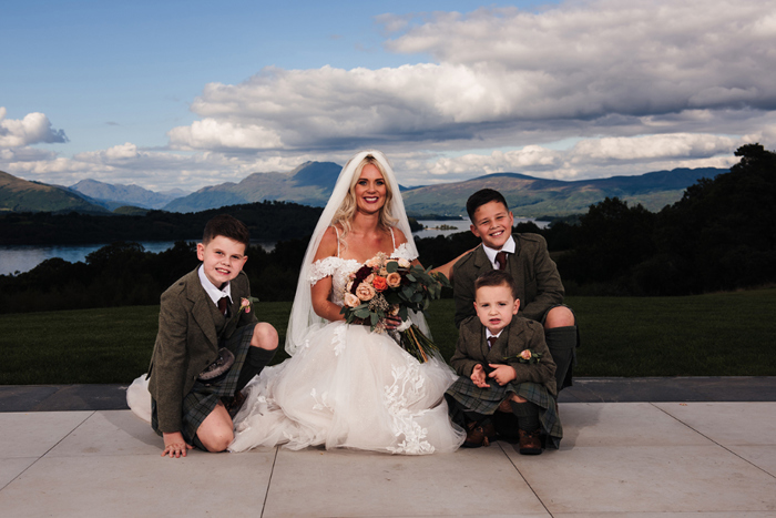Bride and young male guests