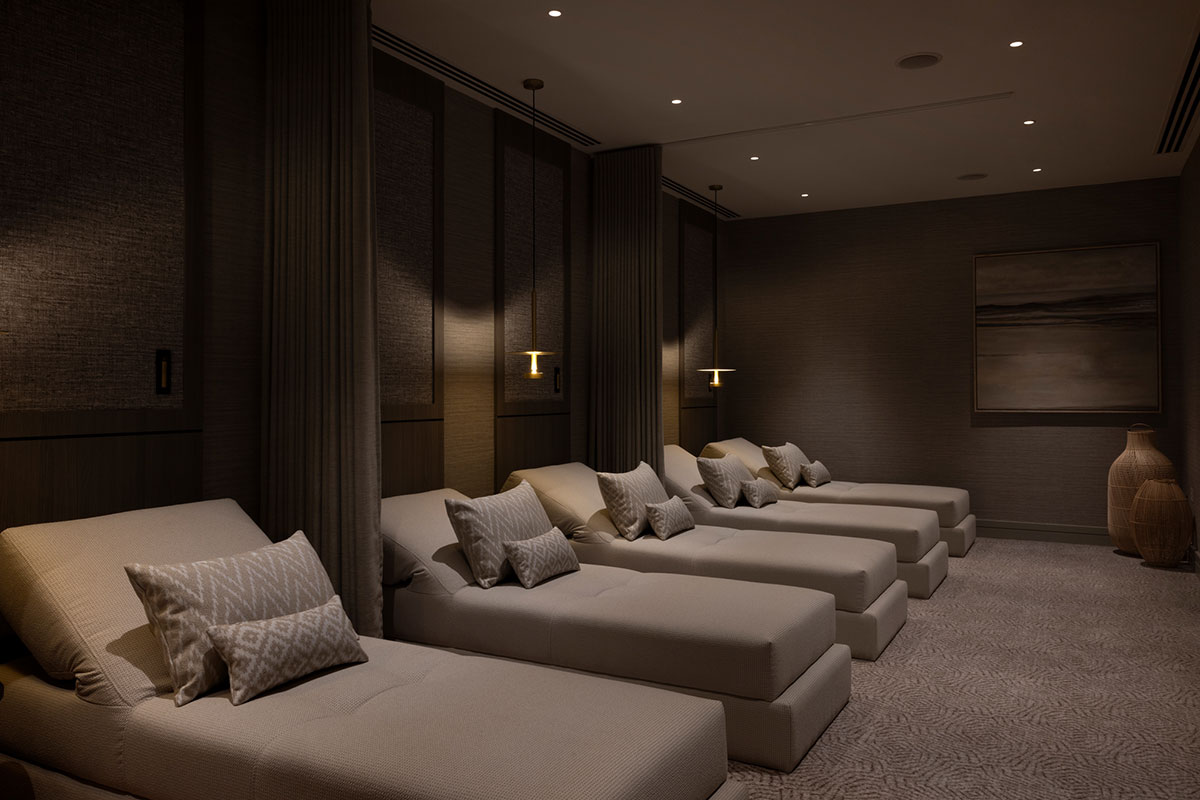 Relaxation room day beds at Kohler Waters Spa, Old Course Hotel St Andrews