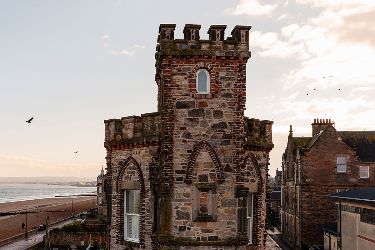 The Tower Portobello exterior overlooking Portobello beach Edinburgh