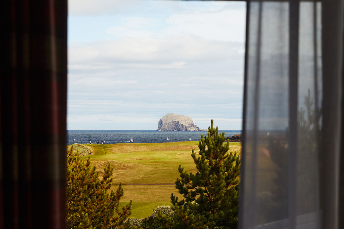 View of Bass Rock and the Firth of Forth from Marine North Berwick in East Lothian