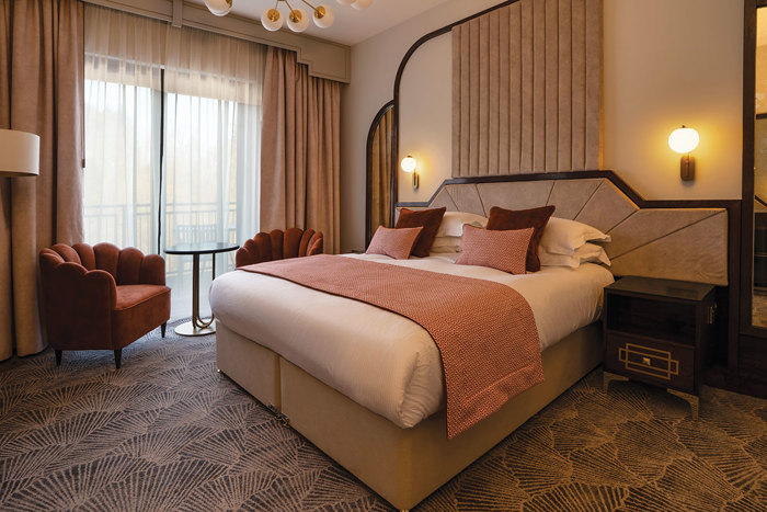 deluxe double room at Crossbasket Castle's newly opened hotel