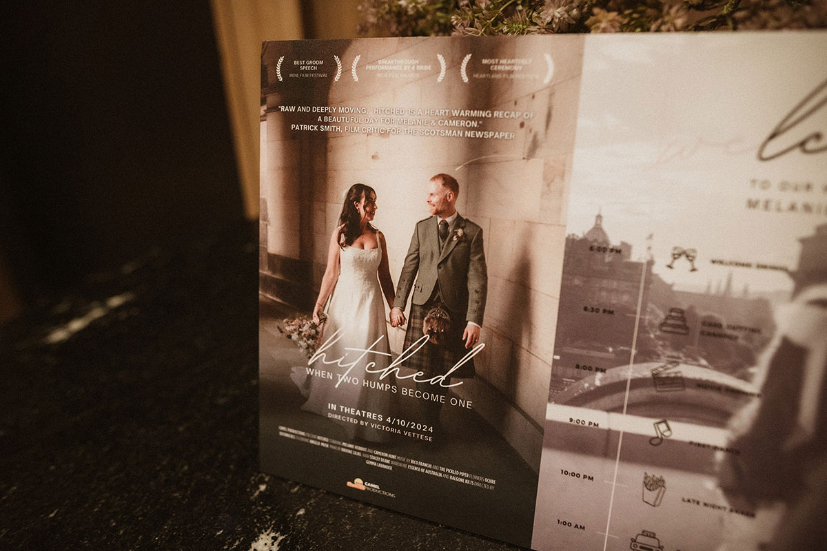 a movie poster of a bride and groom