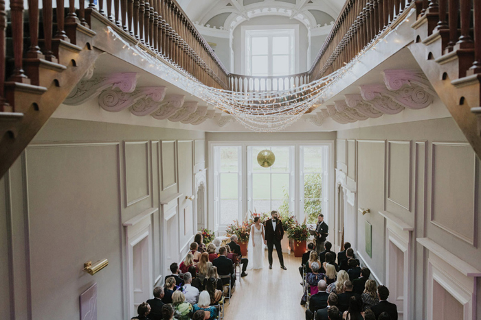 Aerial View Of Wedding Ceremony At Netherbyres House