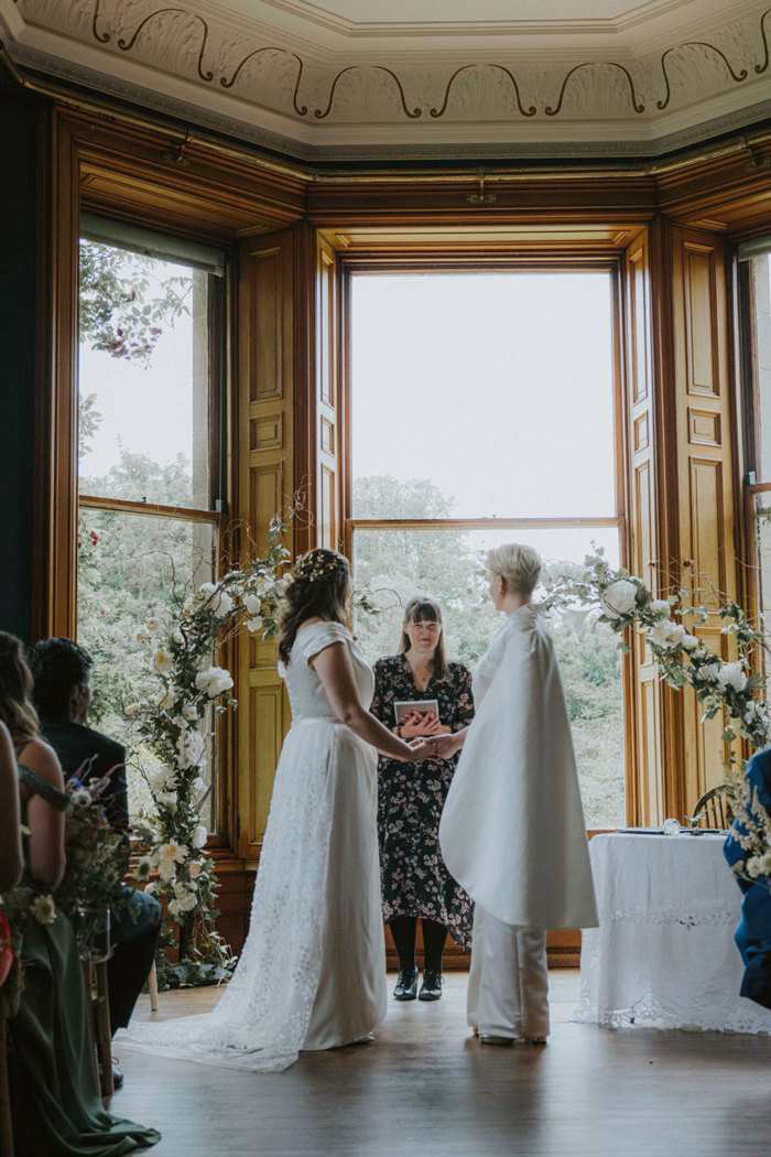 humanist celebrant marries two brides at cambo house