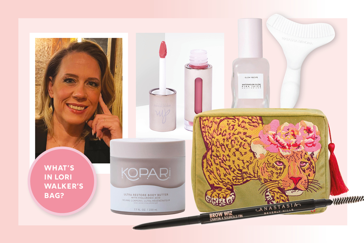 Image showing Lori Walker and the items within her makeup bag