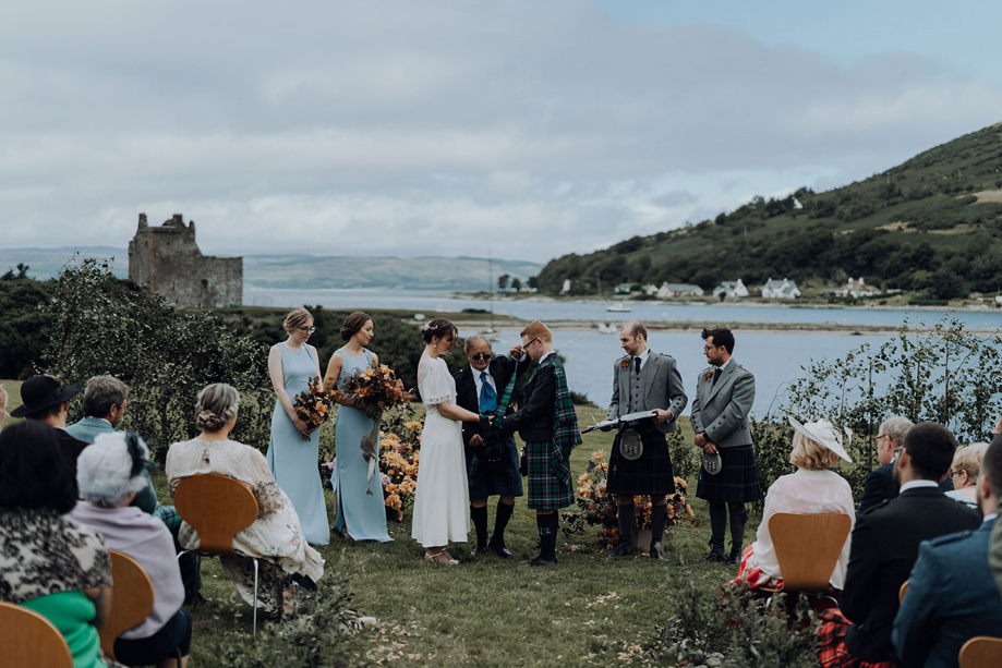 Handfasting ritual during ceremony