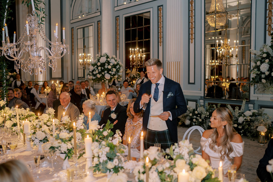 Groom doing his speech