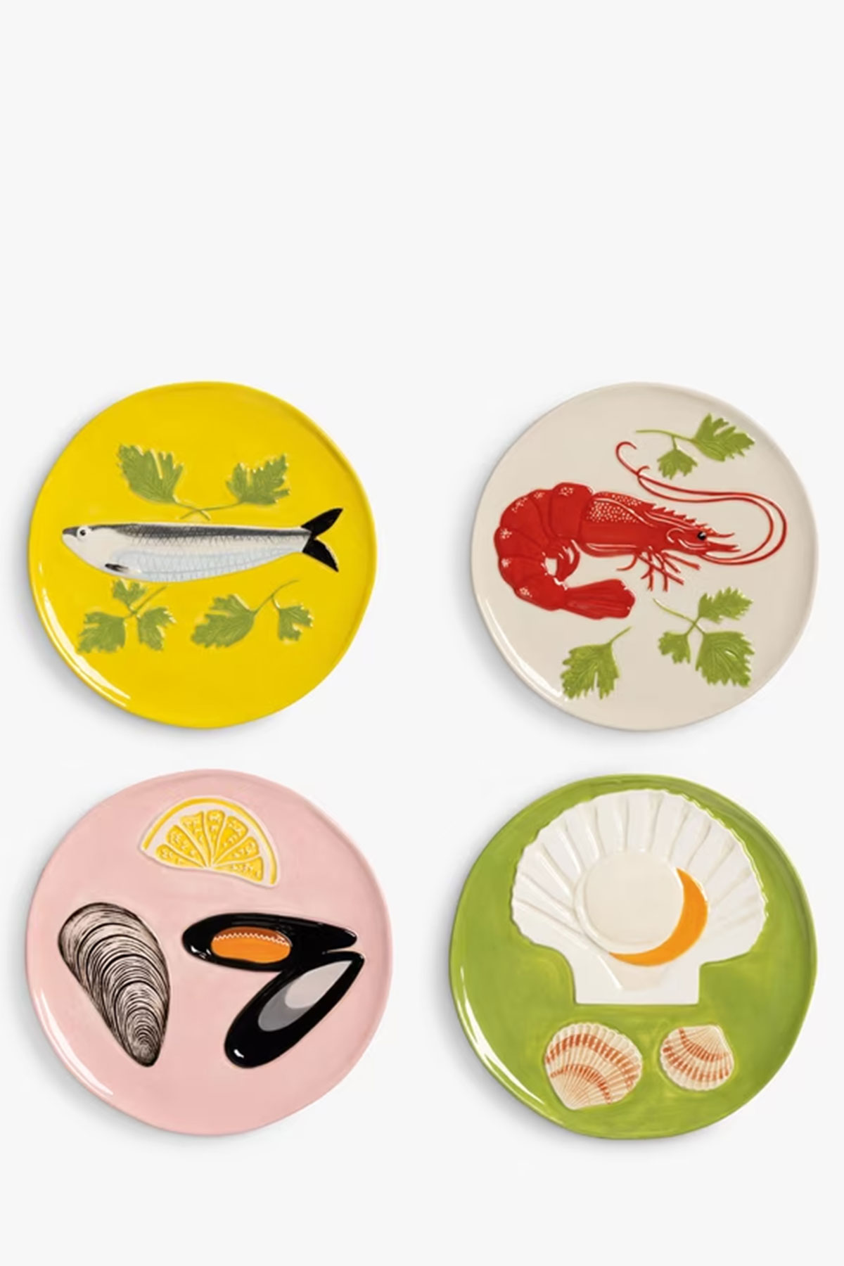 &K Amsterdam La Mer plates with colourful seafood designs, a playful wedding gift idea for couples who love hosting