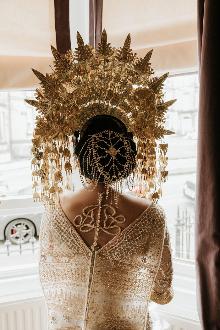 bride headpiece multicultural ceremony