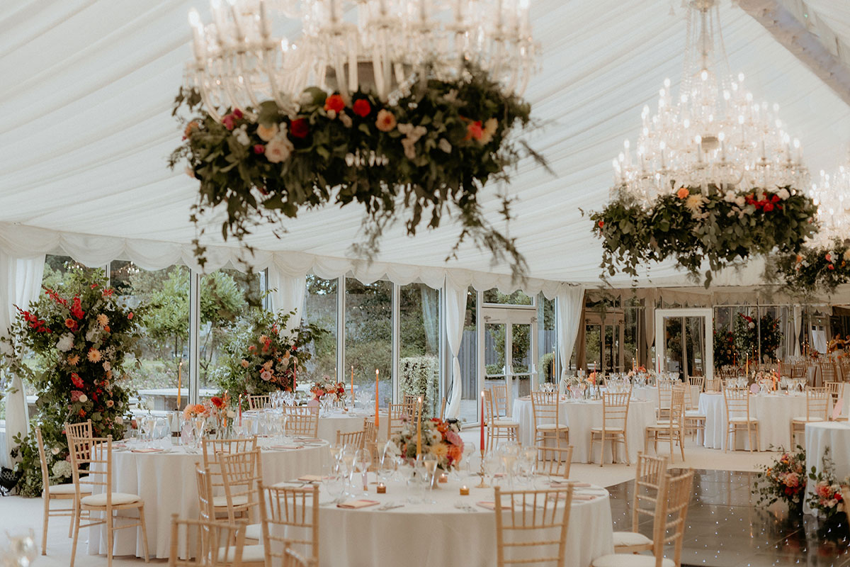 Orangery at Carlowrie Castle set for a wedding