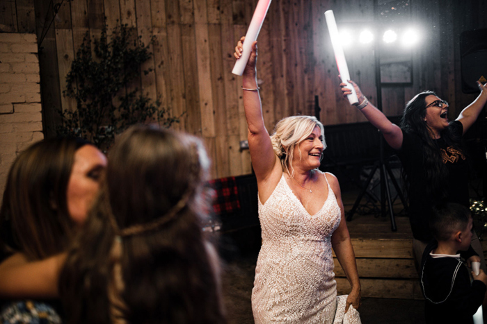 Bride dancing with glow stick