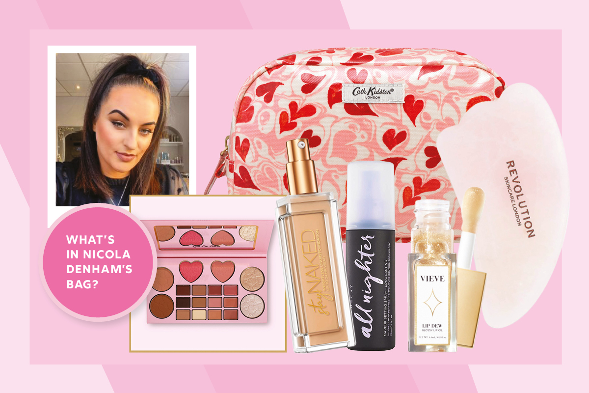 Image showing Nicola Denham from Honey and Violet Weddings and the items within her makeup bag