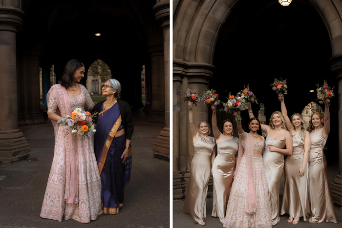 Wedding Group Portraits At Glasgow University