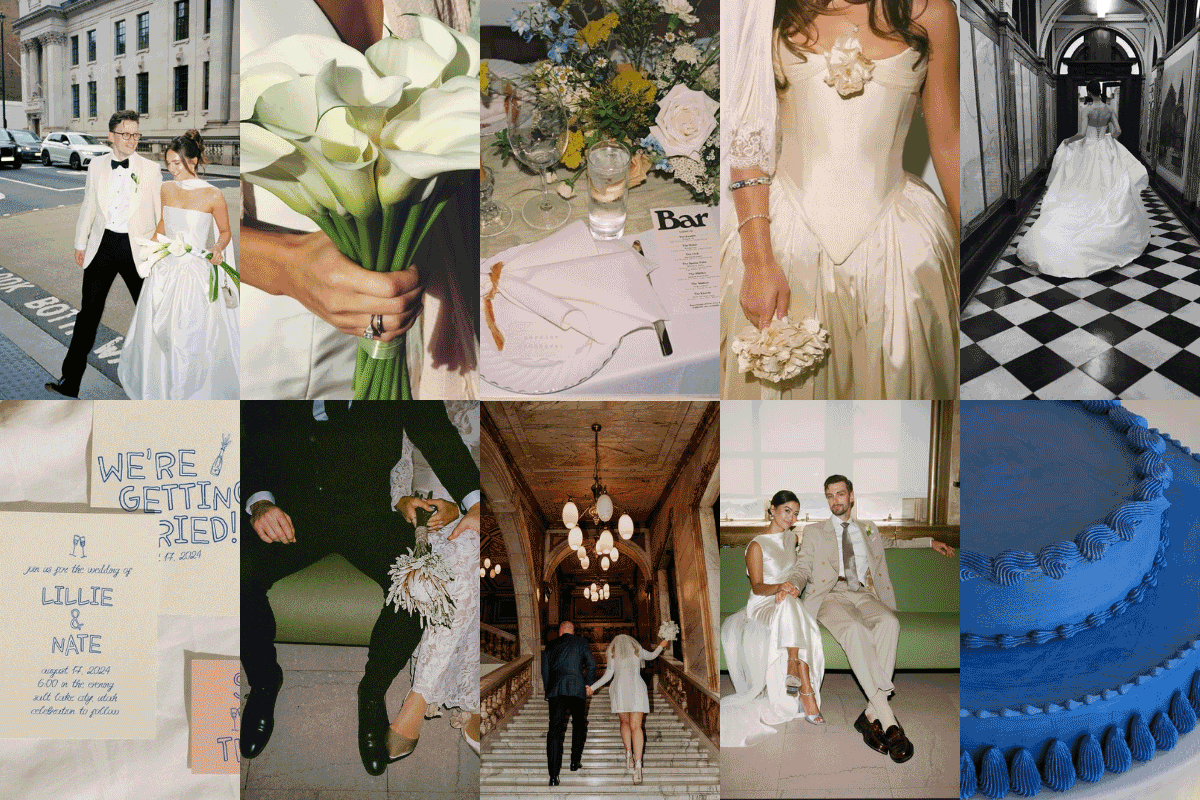 A rotation of GIFs showcasing TTKS's wedding pinterest mood boards
