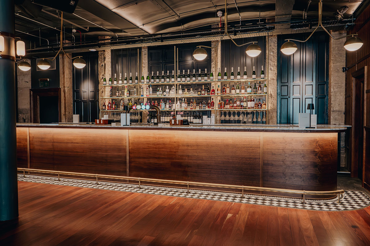 The Print Room bar at The Exchange Glasgow, a stylish reception space for wedding drinks and evening celebrations
