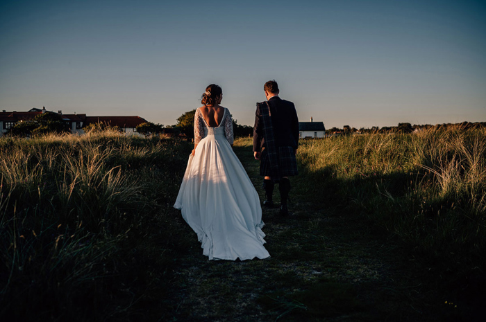 Bride And Groom On Troon Beach By Tandem Photo