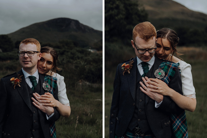 Couple portraits with dramatic scenery in the background