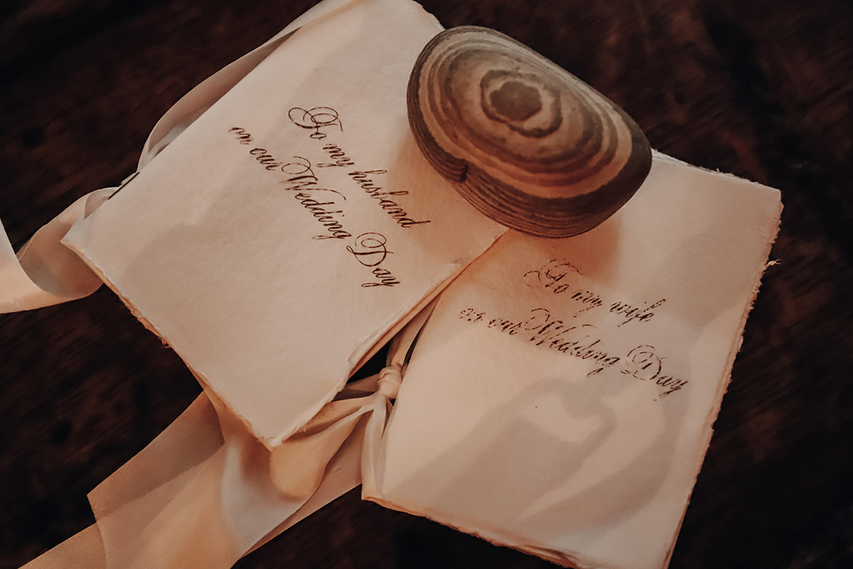 An Oathing Stone And Printed Wedding Vows