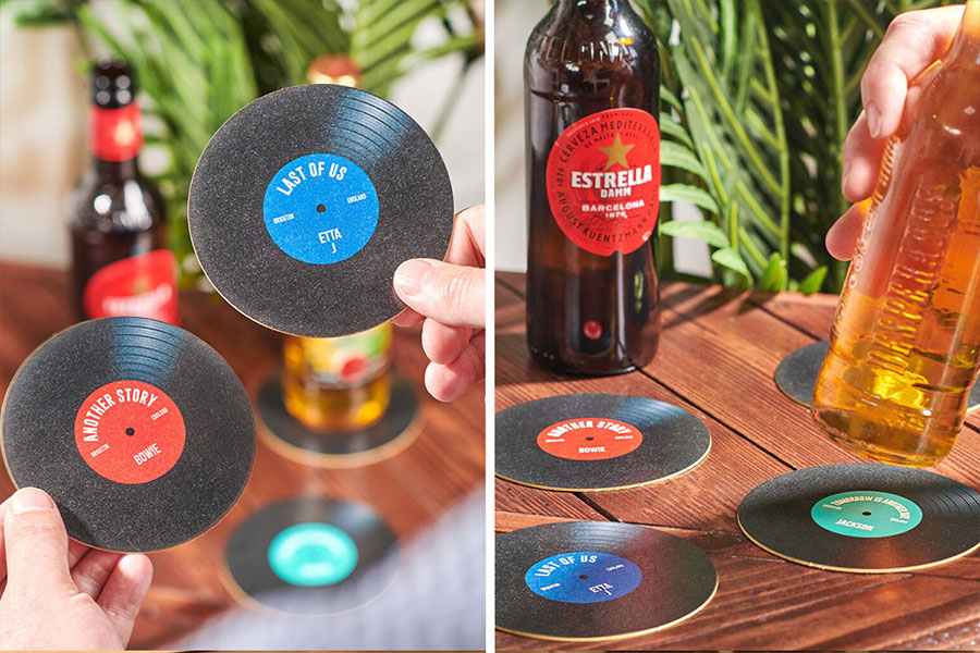 coasters that look like records