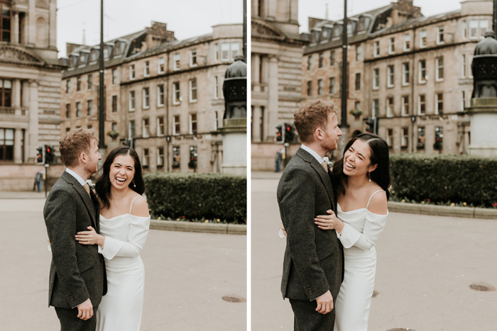 Bride And Groom On George Square