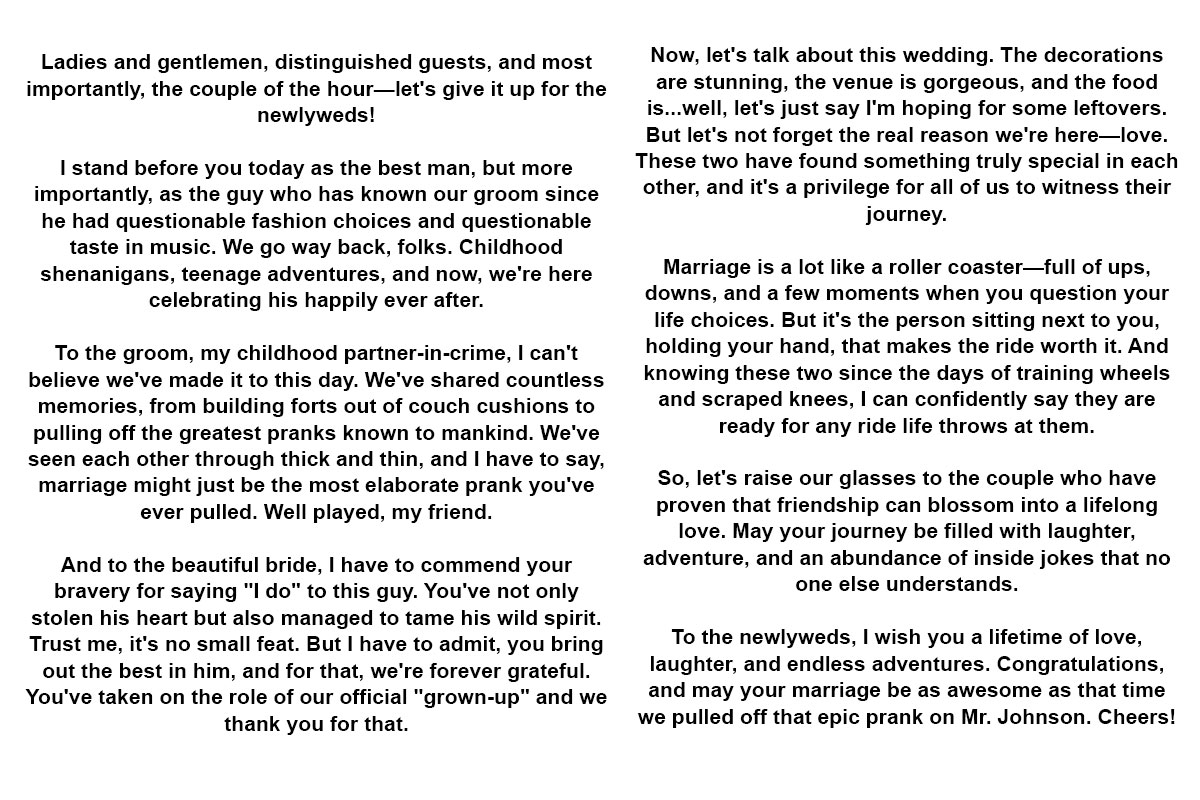 Chat Gpt Best Man Speech