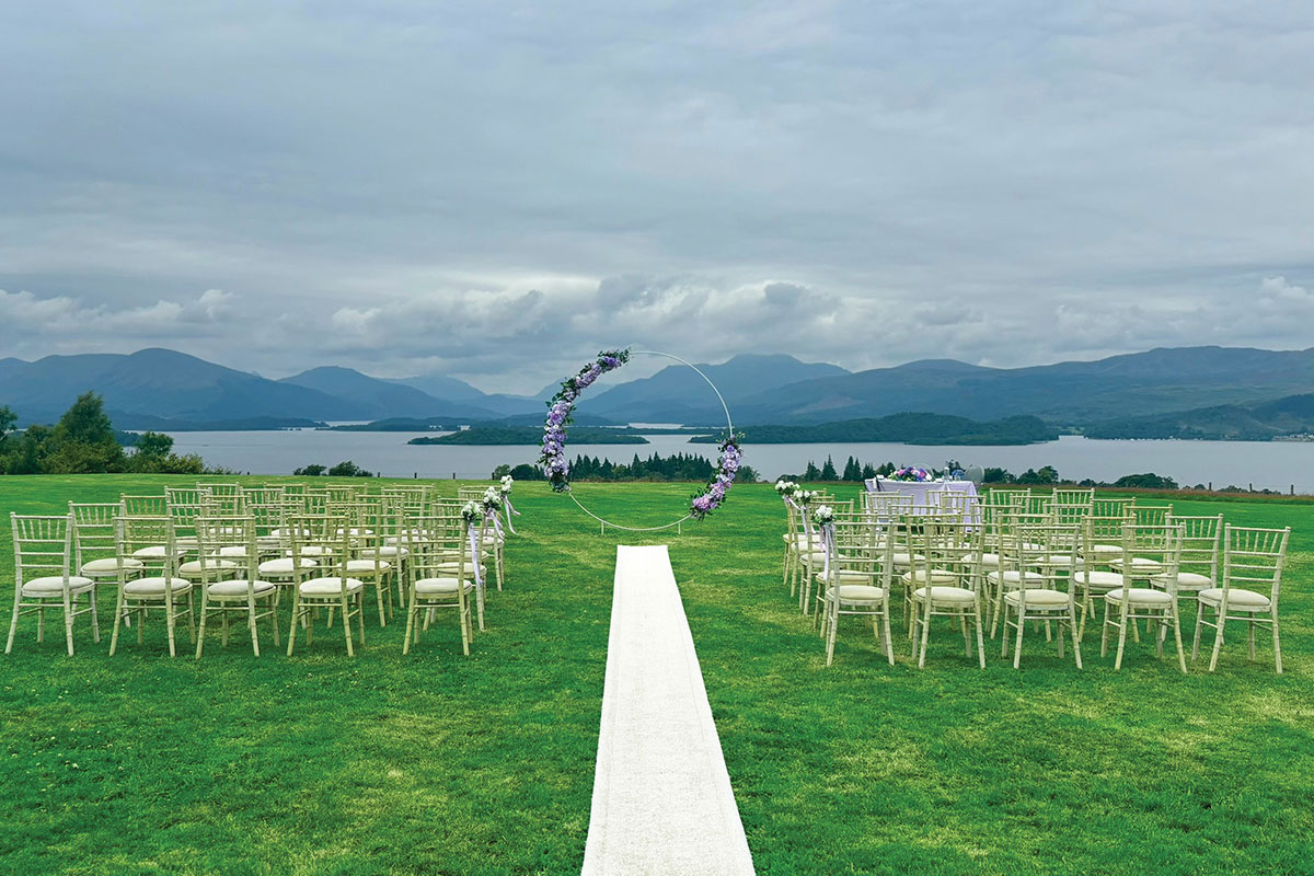 Ardoch Loch Lomond wedding venue outdoor ceremony view 