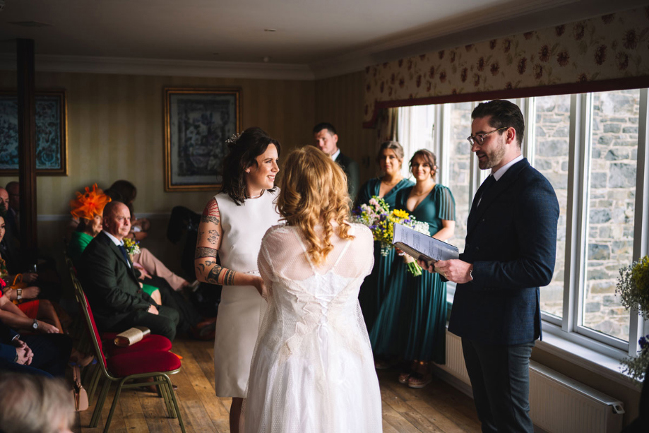 Wedding Ceremony Of Two Brides At Fern Hill Hotel Portpatrick