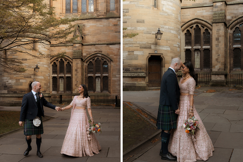 A Couple Posing In The Grounds Of Glasgow University