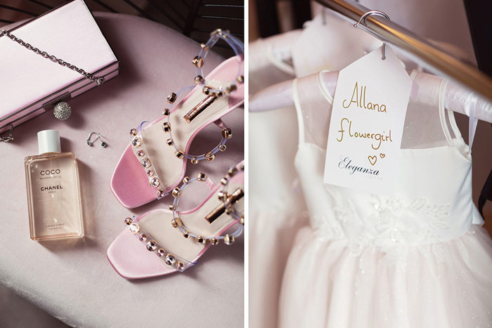 Pink Jewelled Shoes, Perfume And A Flower Girl Dress