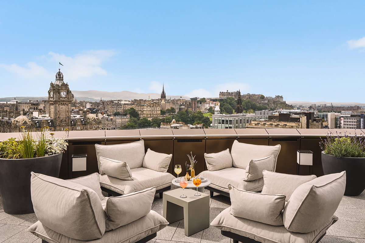 Outdoor decking area at W Edinburgh