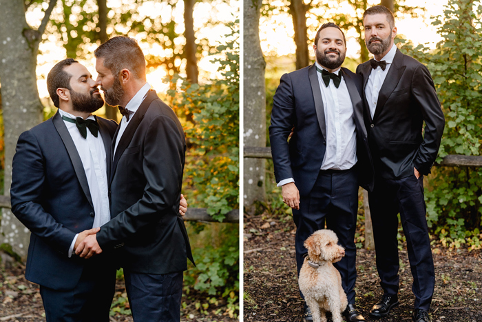 Couple portraits and grooms with their dog