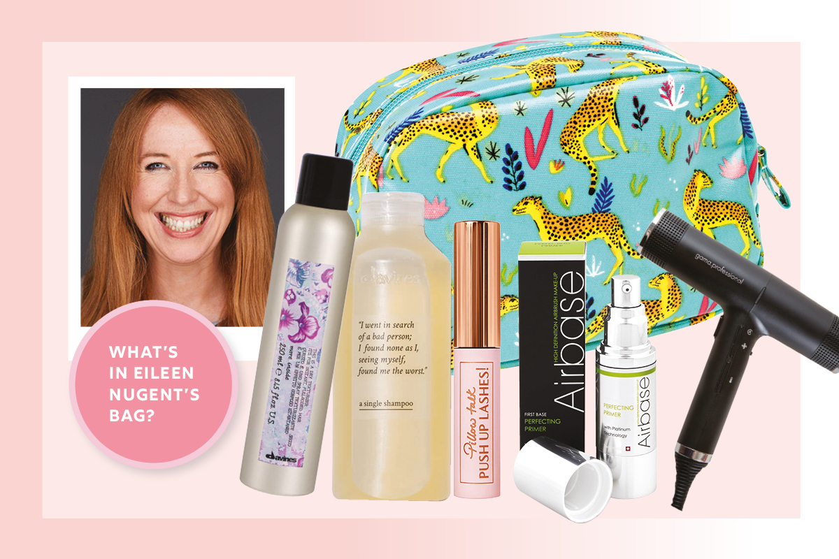 Image showing Eileen Nugent and the items within her makeup bag