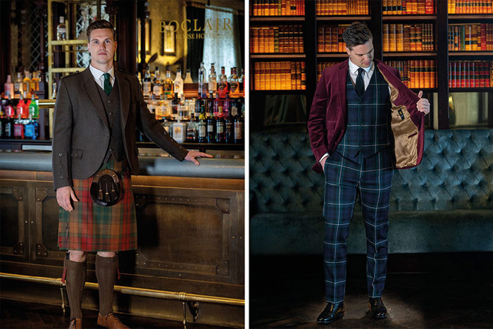 A man in a kilt and a man in a suit