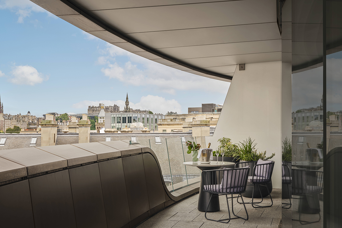Outdoor patio area at W Edinburgh