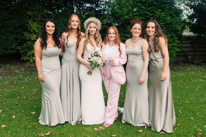 Bride, her bridesmaids and bride's sister