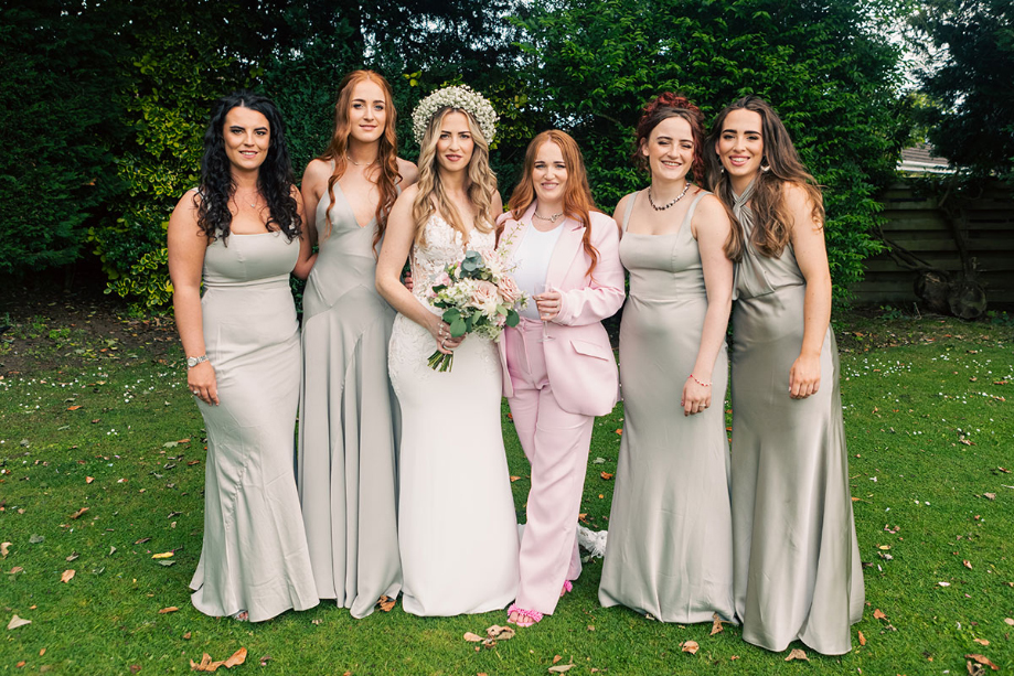 Bride, her bridesmaids and bride's sister