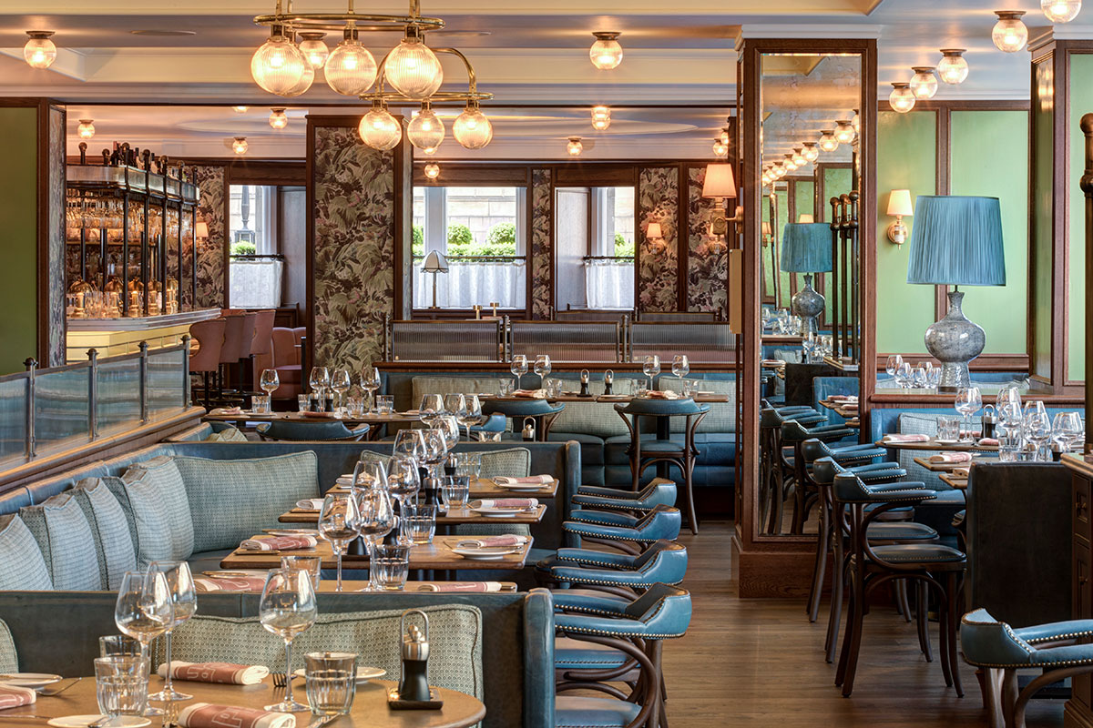 Brasserie Prince restaurant at The Balmoral in Edinburgh featuring elegant interiors and in-house dining for wedding guests