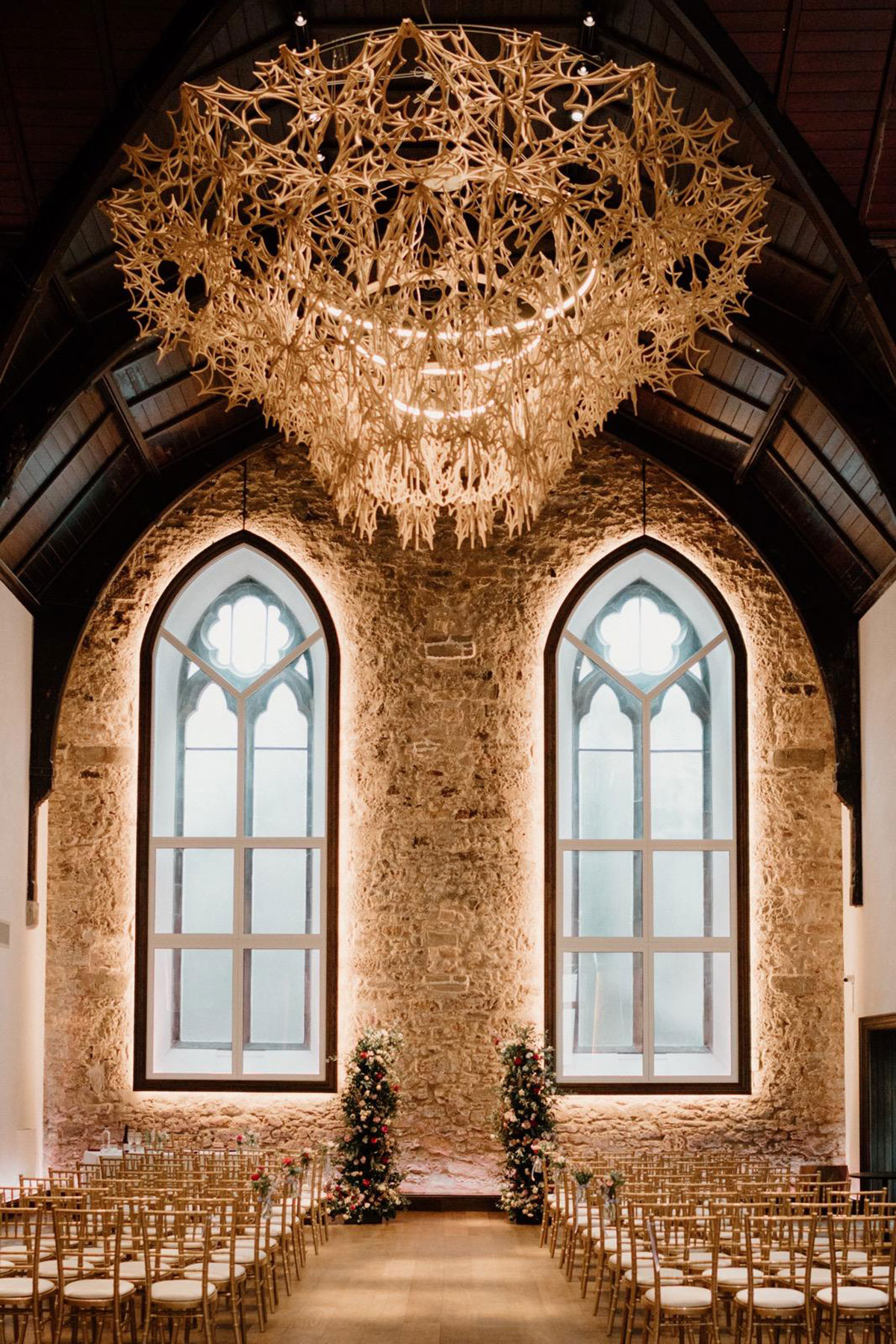 Virgin Hotel's Greyfriars Hall set up for a wedding ceremony