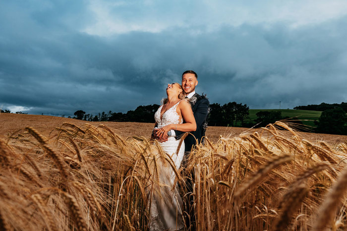 Corn Field Wedding Portraits Of Bride And Groom By Daryl Beveridge