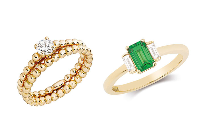 two gold rings close up