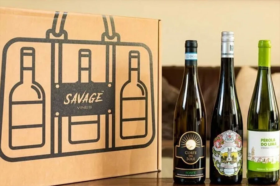 three bottles of different wines