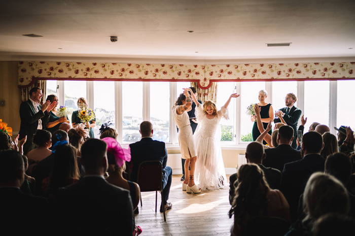 Wedding Ceremony Of Two Brides At Fern Hill Hotel Portpatrick