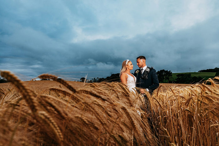 Corn Field Wedding Portraits Of Bride And Groom By Daryl Beveridge