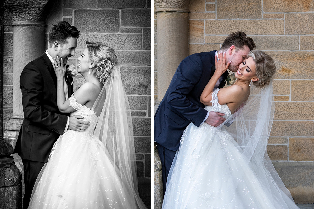 Portrait Images Of A Bride And Groom Hugging