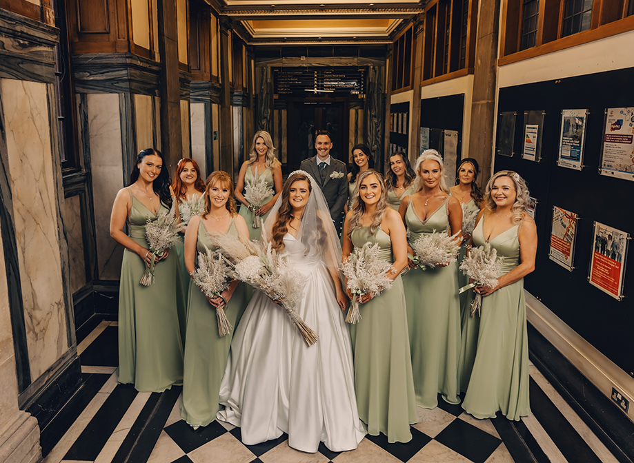 bridesmaid dresses glasgow city centre Kenneth & Alexandria's modern Glasgow wedding at The Exchange