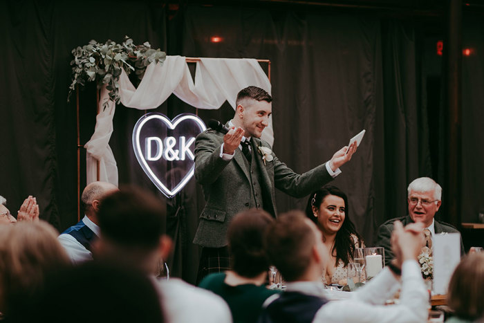 Groom Making Wedding Speeches At Barras Art And Design